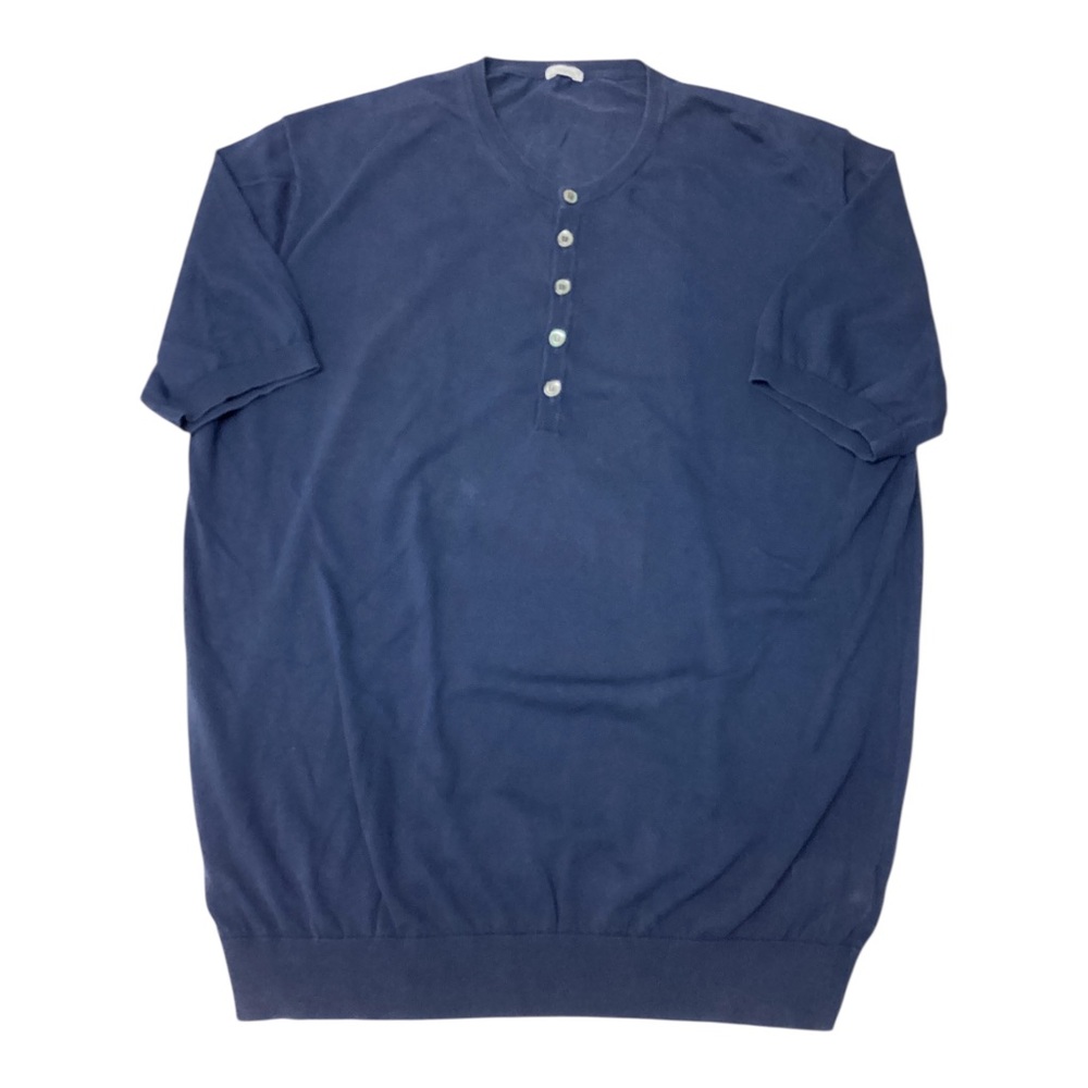 Malo Mens firenze Italy mercerized cotton knit Henley size L slim